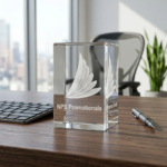 3D Custom Laser Engraved Crystal Block Paper Weight - Image 2
