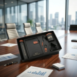 6-Piece Custom Executive Corporate Gift Set – Matte Black & Wood Accent - Image 2