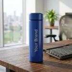 Custom Branded Blue Metal Water Bottle - Image 2