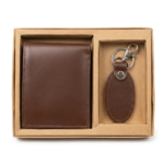 Leather Wallet and Keychain Corporate Gift Set - Image 2