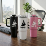 Custom Travel Tumbler with Handle and Straw - Image 2