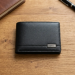 Executive Bifold Wallet With Custom Engraved Metal Plate - Image 2