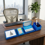 Custom Folding Multifunctional Desk Organizer – Pen Holder & Memo Set - Image 2
