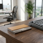 Custom Engraved Wood & Metal Business Card Holder - Image 2